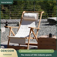 Chaise pliante d'extérieur inclinable, dossier réglable, chaise de plage en bois massif, design inclinable à plat, randonnée, pêche, pique-nique