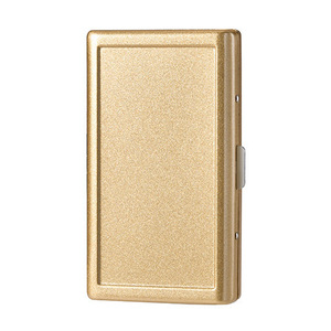 Boîte à cigarettes <span class=keywords><strong>vintage</strong></span> pour femmes, portable, anti-pression, rectangulaire, en métal, pour 20 cigarettes fines - Product Image 2
