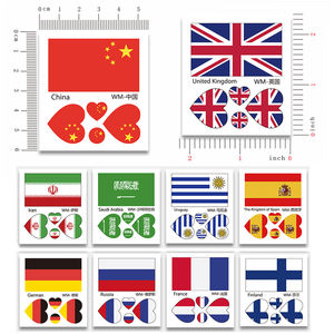 Autocollant de tatouage temporaire pour le visage et le corps des supporters de la Coupe d'Europe de football, drapeau national, soutien - Encouragez - Product Image 6