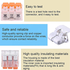Bloques de terminales de pared QWT 412, 413415 equivalentes Conectores de conductor de cable compacto extraíble Wago 221 - Product Image 2