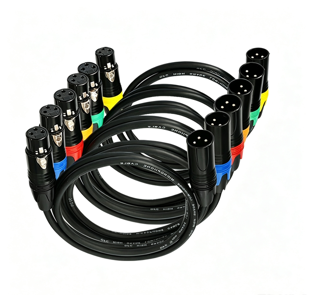 XLR Cable 3-Pin Male to Female Shielded OFC Color Coded Balanced Microphone Mic Pro Audio Cable Cord