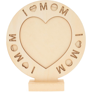 Marco de fotos de madera en forma de corazón "Amo a mi madre" Fuente el mejor regalo para mi madre - Product Image 1
