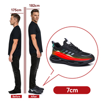 Prix d'usine en gros, baskets de sport décontractées pour hommes en cuir véritable respirant de haute qualité, augmentant la taille de 7 cm/2,76 pouces