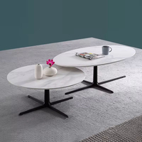 Mesas de Centro de Metal Negro Económicas, Mesa de Centro Moderna Alta y Baja, Mesa de Centro de Pizarra para Sala de Estar