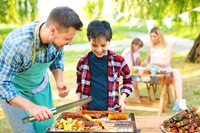 Barbecue portable en acier inoxydable pour fumer au charbon de bois en plein air