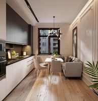 Meubles de cuisine modernes en laque mate noir et blanc Vermont Hangzhou 2026 pour petits appartements, sur mesure pour toute la maison