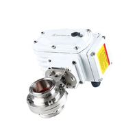 Vanne papillon électrique motorisée en acier inoxydable sanitaire Triclamp DN 19 à 4 pouces