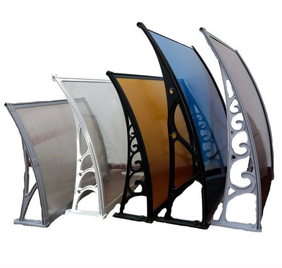 Transparent Polycarbonate Window Awning front Door Canopy window Shades aluminum bracket polycarbonate canopy