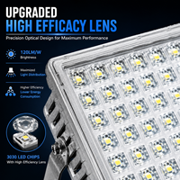Projecteur LED en aluminium robuste 50W-400W, étanche IP65, protection contre les surtensions 4000V, démarrage à froid, extérieur, avec lentille haute efficacité