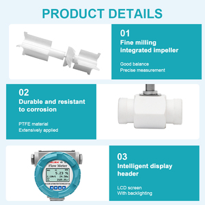 Misuratore di Flusso a Turbina <span class=keywords><strong>in</strong></span> PTFE Resistente alla Corrosione, Flussometro Industriale Chimico <span class=keywords><strong>in</strong></span> PTFE, Sensore di Flusso DN40 2 <span class=keywords><strong>Pollici</strong></span> - Product Image 2
