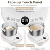 Amasadora y Mezcladora Doméstica Versátil de 5.3QT con Función de Fermentación, Tazón de Acero Inoxidable 304, Tapa Extraíble y Control Táctil Digital