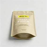 Sachet refermable personnalisé pour poudre de fibres alimentaires, idéal pour les compléments nutritionnels et le stockage d'aliments fonctionnels