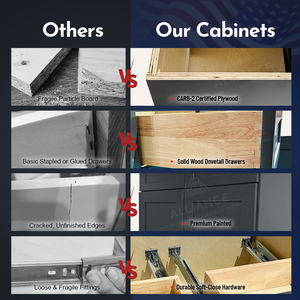 Island Kitchen Cabinets Ready To Assemble | U.S. Warehouse Stock For Apartment & Multi-Unit Projects | Kitchen Cabinets Wooden - Product Image 2