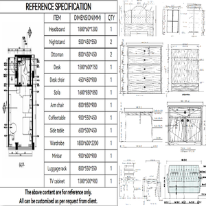 Moderne Luxus-Massivholz-Hotelmöbel-Sets für Schlafzimmer und Wohnung Anpassbarer Fabrik preis zum Verkauf - Product Image 4