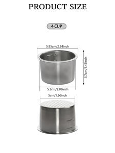 Prix de gros 1 pièce Porte-filtre sans fond en acier inoxydable écologique 51 mm 4 tasses Filtre à café réutilisable Panier <span class=keywords><strong>Delonghi</strong></span> - Product Image 3