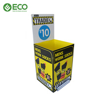 Support d'affichage pour chaussettes en carton personnalisé pour la vente au détail, présentoir ECO CA1375 en carton ondulé avec lamination brillante/mate