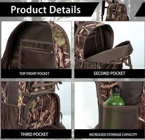 Hunting Backpack Camo Outdoor Hunting Pack for <b>Bow</b> with <b>Holder</b> Backpack for Outdoor Camping & Hiking - Product Image 3
