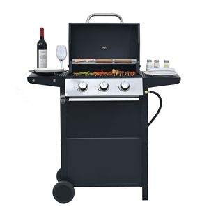 Parrilla de gas propano de acero inoxidable DB de 4 quemadores, 34000 BTU, para patio, jardín, cocina al aire libre, con ruedas y estantes - Product Image 2