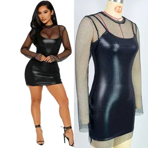 240206 Luxus Damen langärmlig Geburtstag Outfits Netz Kristall Körperanzug Strass Binden Kleid Abend Party Club