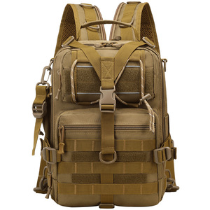 Customizable Camo Tactical Sports <b>Backpack</b> Red Black Oxford Waterproof Outdoor Unisex Soft <b>25L</b> Multifunctional Zipper Closure - Product Image 1