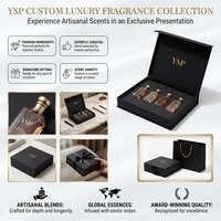 Ensemble d'emballage de parfum noir de luxe sur mesure, boîte rigide pliable à fermeture magnétique avec insert personnalisé