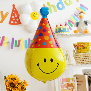 Palloncini in Foglio di Alluminio a Forma di Cappello con Faccina Sorridente 32 Pollici 4D all'Ingrosso per Decorazioni Festa Bambini Globos De Aluminio <span class=keywords><strong>Al</strong></span> Por Mayor - Product Image 6
