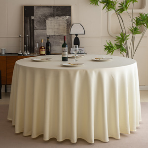 Nappe ronde en satin tissé, couleur ivoire, nappe de <span class=keywords><strong>table</strong></span>, mariage, hôtel, <span class=keywords><strong>restaurant</strong></span> - Product Image 1