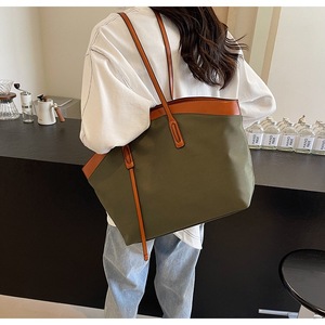 Bolso Tote Elegante para Mujer, Diseño de Canasta Personalizado, Versátil, Retro, Estiloso, Color Sólido, Cierre de Cremallera, PU - Product Image 5