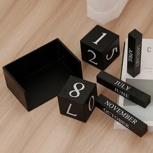 Европейский вечный деревянный календарь в стиле фермерского дома, декоративный, расписанный, настольный, с блоками для отслеживания событий, ежегодный планер, для офиса, для фотографий новорожденных - Product Image 2