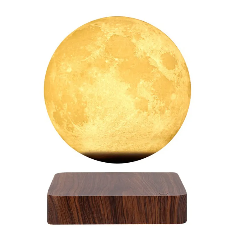 Printing Led Lunar Stand Smart Levitating Moon Night Table Lunar Lamp Remote Control Usb Rechargeable 3d 3 Changing Colors PVC