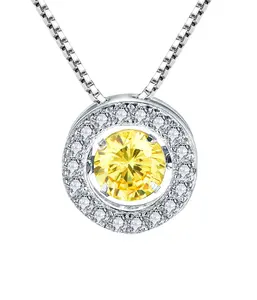 Colar Jóias Moissanite Colar Pingente Sólido 925 sterling silver charme diamante vvs moissanite d cor colar para as mulheres