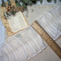 Bordure à volants 3D froissée double couche, dentelle en mousseline double couche à pétales pour poignets OEM