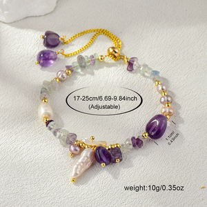 Collier tendance pour femmes avec des perles colorées irrégulières et des pierres pour ajouter une touche d'originalité aux tenues quotidiennes - Product Image 4