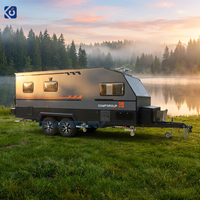 CAMPTRL Remorque de voyage légère en forme de larme, caravane facile à attacher, camping-car à châssis en aluminium pour petits SUV, idéale pour le camping de week-end