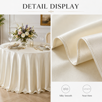 Nappe ronde en satin épais de luxe, élégante et réutilisable, pour mariage, banquet, hôtel, fête, décoration d'événements