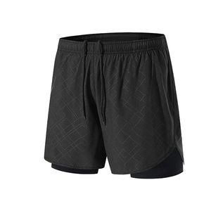 Pantalones cortos deportivos para correr informales de verano personalizados para hombre con cordón, pantalones cortos de cintura media, patrón de bolsos laterales de Color sólido - Product Image 2