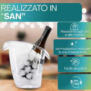Transparent Plastic Champagne Bucket 27x24 Cm Unbreakable <b>Wine</b> Bottle Holder - Product Image 5