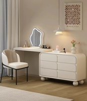 Table de toilette moderne avec plateau en verre blanc, design unique et simple, flottante, avec panneau en bois et miroir éclairé, meubles Target
