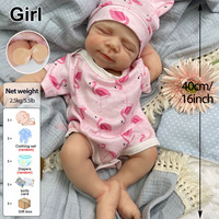 16/18 Zoll große, offene, schwarze Pascle Reborn-Babypuppe aus Vollsilikon – Kuschelige, weiche Reborn-Mädchenpuppe als Geschenk, mit Schnuller, Therapiepuppe