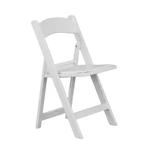户外加厚白色塑料折叠椅美式婚礼椅