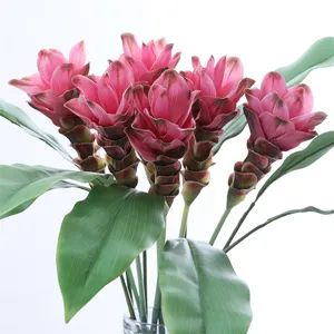 Haute Qualité Vraie Touche Artificielle Gingembre Fleur De Lotus pour La Maison Échantillon Chambre Décoration