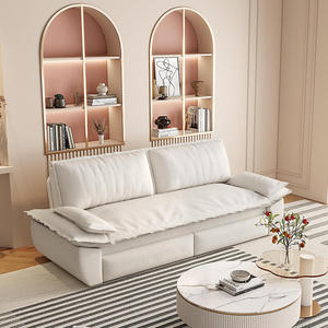 Canapé-lit convertible 3-en-1 moderne et pliable en velours, multifonctionnel, pour deux personnes - Product Image 2