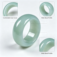 Bague en jadéite naturelle cirée en gros, type A, bague en jade birman unisexe pour hommes et femmes, bijoux cadeau