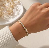 Bracelet de tennis personnalisé avec nom, bracelet en or avec lettre CZ personnalisée, bracelet initial délicat, cadeau pour elle, bijoux personnalisés de luxe