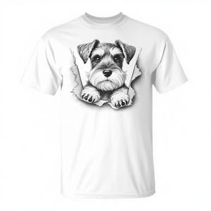 T-shirt Schnauzer miniature Peeking Dog pour hommes et femmes - Product Image 2