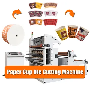 Ventilador de taza de papel completamente automático de alta velocidad Máquina troqueladora Impresión troqueladora de papel