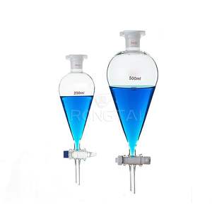 Corong dudukan kaca laboratorium kongtai manufaktur Tiongkok 500ml pemisah corong kaca industri - Product Image 2