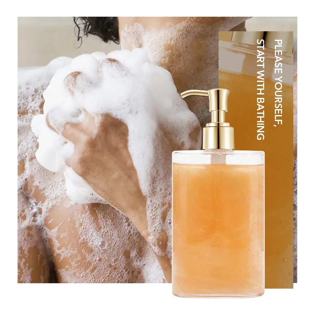 OEM luxe marque privée aromathérapie parfum éclaircissant hydratant fruits miroitant bain liquide savon corps lavage Gel douche