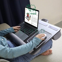 Support pour ordinateur portable en bois noir de qualité supérieure, convient aux ordinateurs portables jusqu'à 17 pouces, table pour ordinateur portable avec repose-poignets intégré, support pour ordinateur portable avec tablette