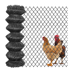 Clôture en treillis galvanisé recouvert de PVC noir pour ferme et jardin - Product Image 1